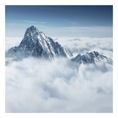 Aluminium Print - Wandbild Die Alpen über den Wolken - Quadrat 1:1