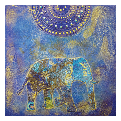 Aluminium Print - Wandbild Elephant in Marrakech - Quadrat 1:1