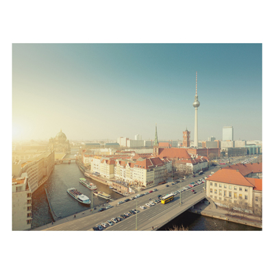 Forex Fine Art Print - Wandbild Berlin am Morgen - Quer 3:4