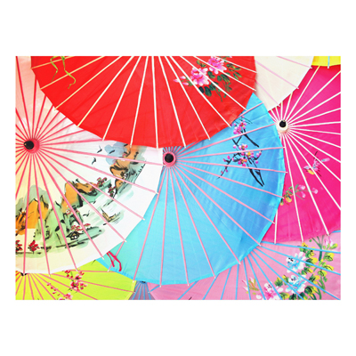 Forex Fine Art Print - Wandbild Chinese Parasols - Quer 3:4