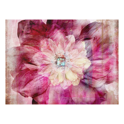 Forex Fine Art Print - Wandbild Grunge Flower - Quer 3:4