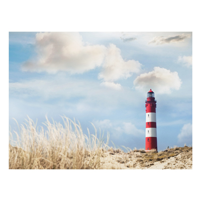 Forex Fine Art Print - Wandbild Leuchtturm in den Dünen - Quer 3:4