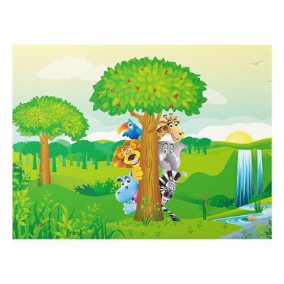 Forex Fine Art Print - Wandbild No.BF1 Dschungeltiere - Quer 3:4