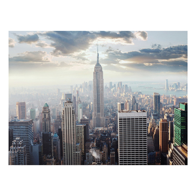 Forex Fine Art Print - Wandbild Sonnenaufgang in New York - Quer 3:4
