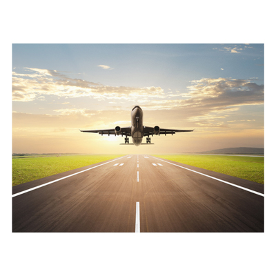 Forex Fine Art Print - Wandbild Startendes Flugzeug - Quer 3:4