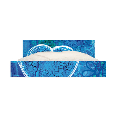 Möbelfolie für IKEA Malm Bett niedrig 160x200cm - Klebefolie Terra Azura