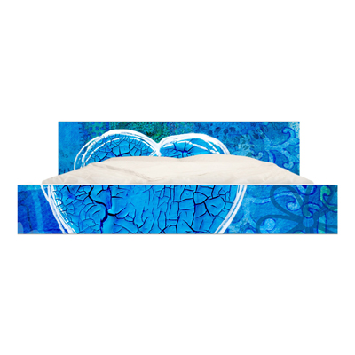 Möbelfolie für IKEA Malm Bett niedrig 180x200cm - KlebefolieTerra Azura