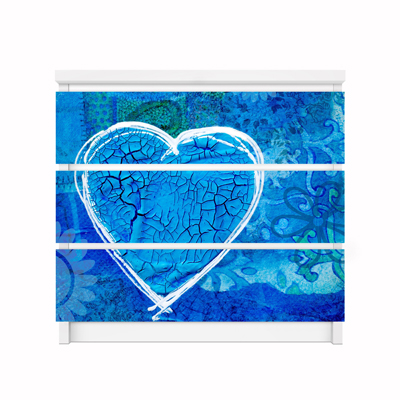 Möbelfolie für IKEA Malm Kommode - Klebefolie Terra Azura