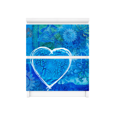 Möbelfolie für IKEA Malm Kommode - Selbstklebefolie Terra Azura