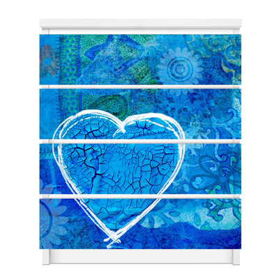 Möbelfolie für IKEA Malm Kommode - selbstklebende Folie Terra Azura