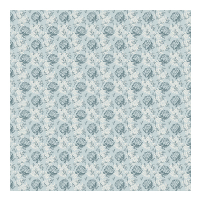 Vliestapete - Blumentapete Hortensia Pattern In Blue Fototapete Quadrat