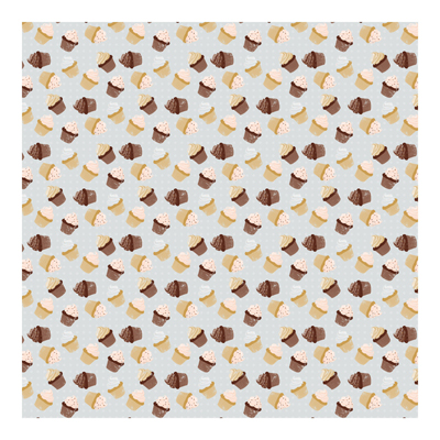 Vliestapeten - Cupcakes Designmuster - Mustertapete Quadrat